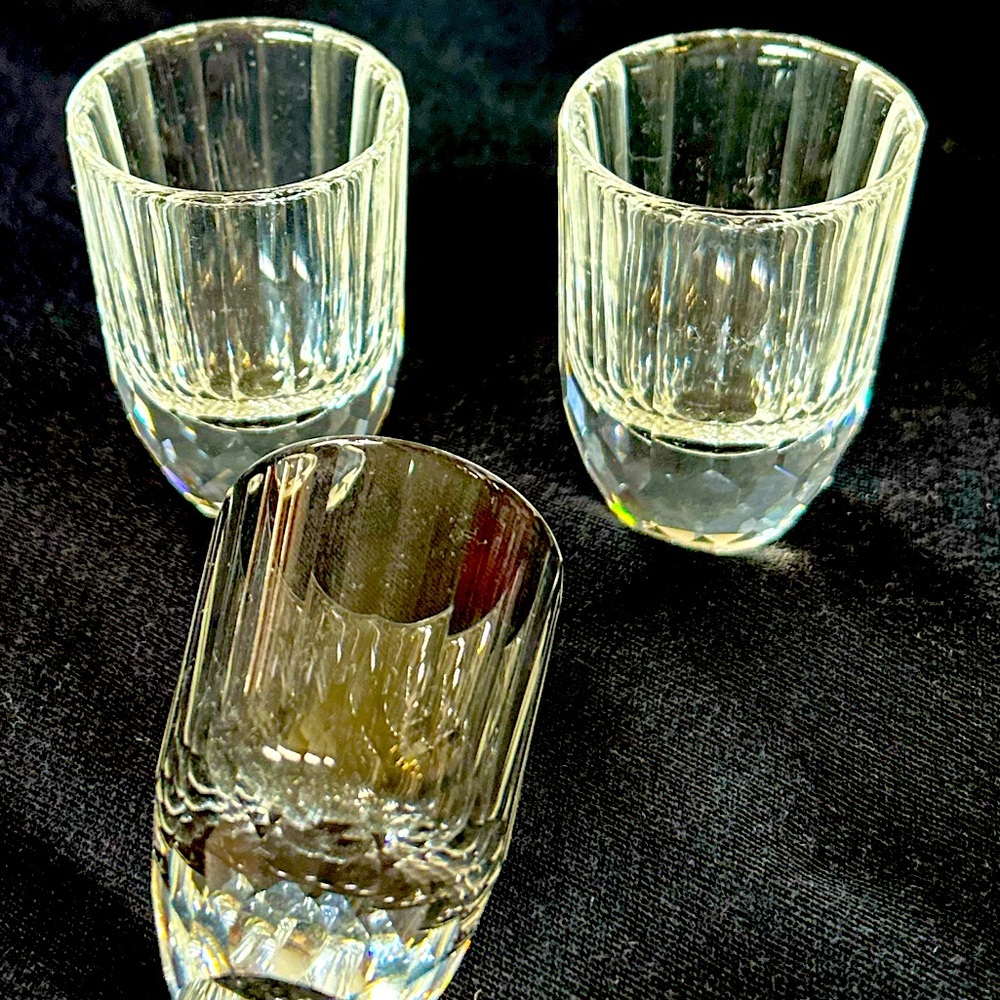 Vintage Swarovski Silver Crystal Shot Glasses. Six glasses. 2sets of 3.